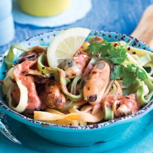 Chilli mussel fettuccine