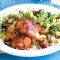 Marinated chicken with roasted vegetables and couscous