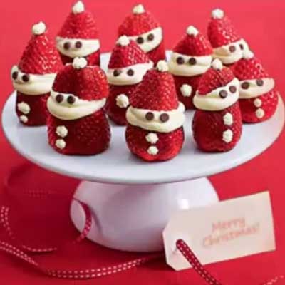 Make your own strawberry santas