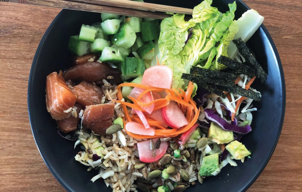 Salmon and vege poke bowl Salmon and vege poke bowl