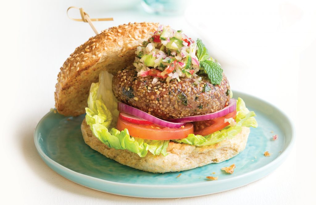 Asian-inspired beef burgers Asian-inspired beef burgers