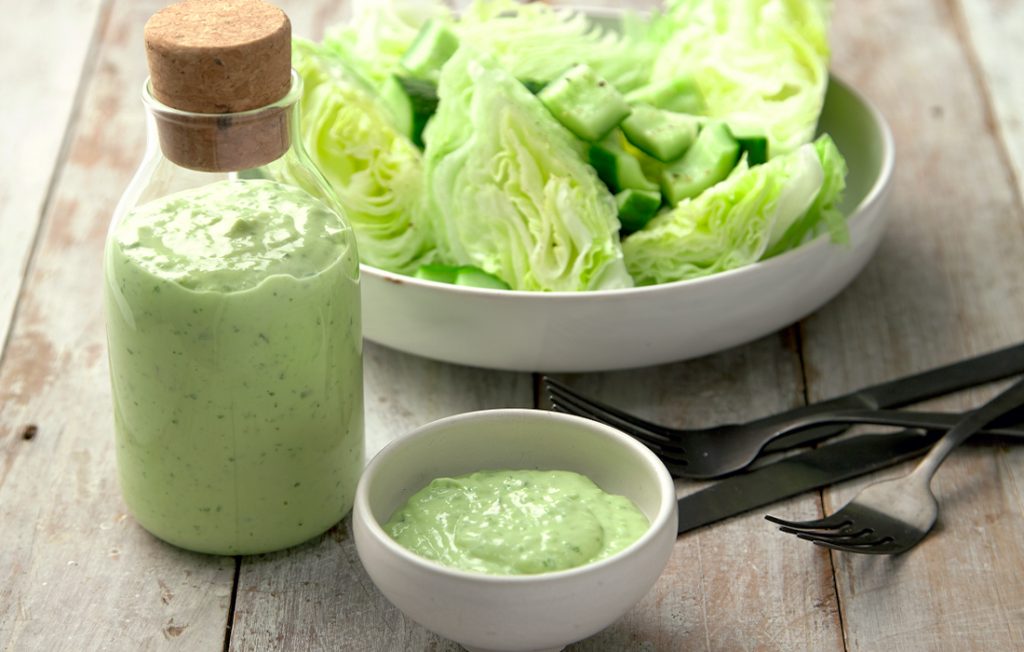 Avocado, cucumber and lime cream dressing Avocado, cucumber and lime cream dressing