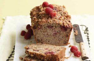 Banana, raspberry and walnut loaf