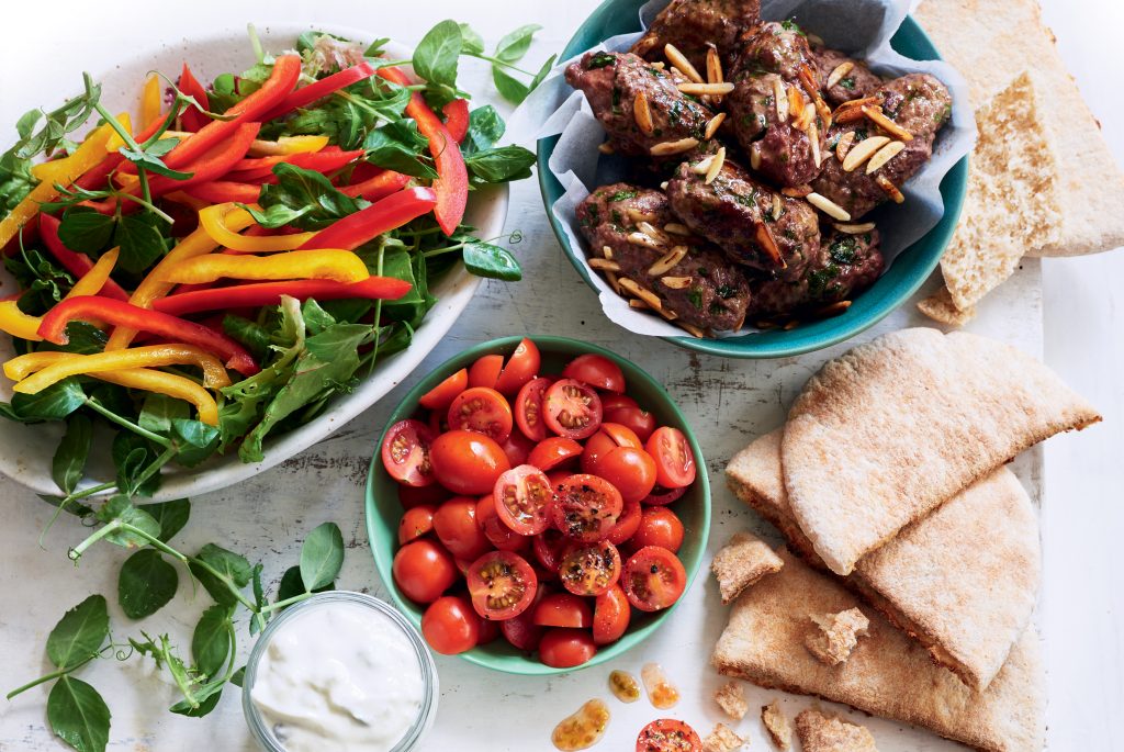 Beef kofta with Mediterranean salad Beef kofta with Mediterranean salad