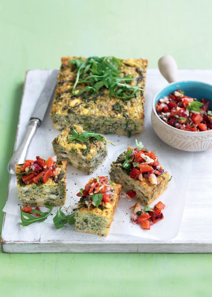 Broccoli and courgette frittata with roasted capsicum relish Broccoli and courgette frittata with roasted capsicum relish