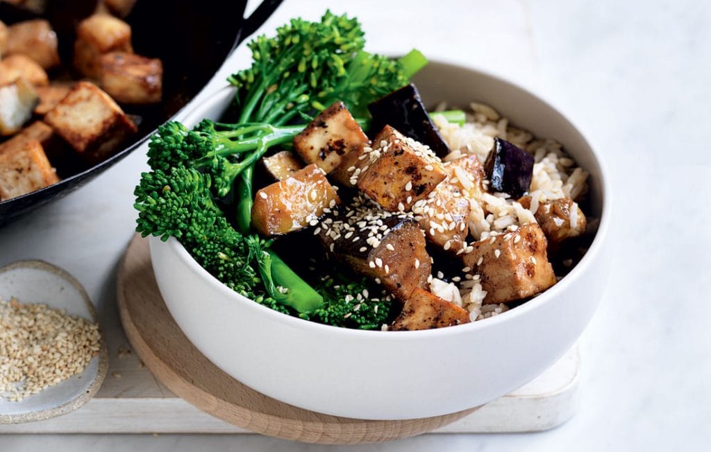 Caramelised miso eggplant and tofu stir-fry Caramelised miso eggplant and tofu stir-fry