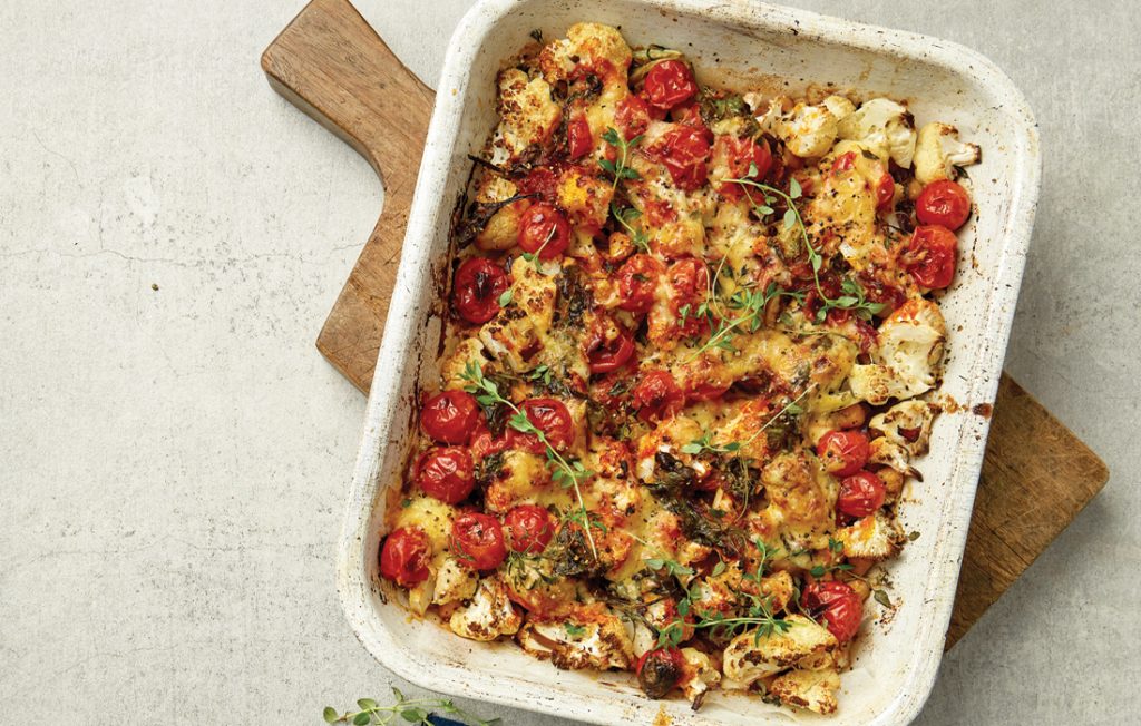 Cauliflower bake with cheesy topping Cauliflower bake with cheesy topping