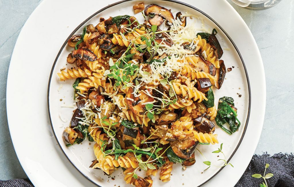 Cheesy mushroom and eggplant pasta Cheesy mushroom and eggplant pasta