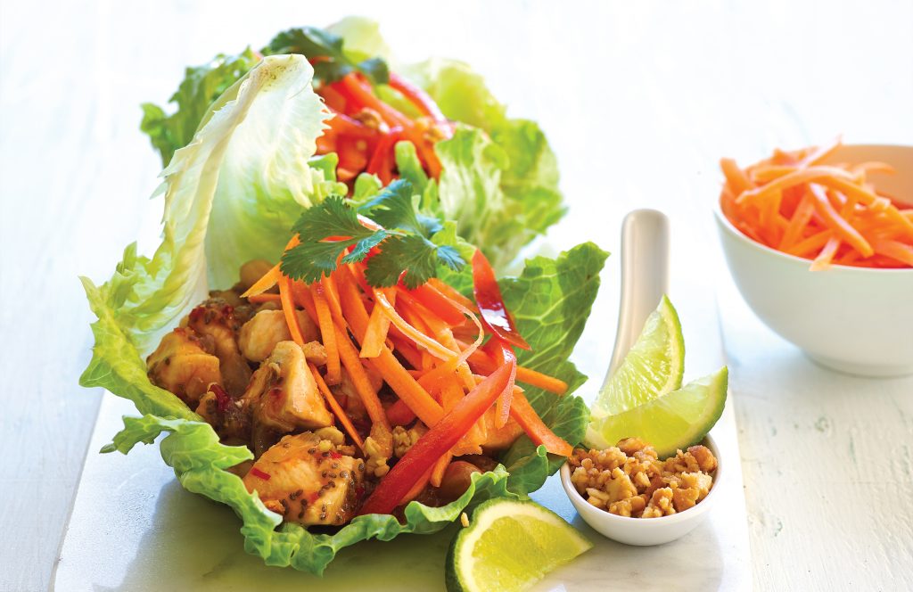 Chicken and chia lettuce cups Chicken and chia lettuce cups
