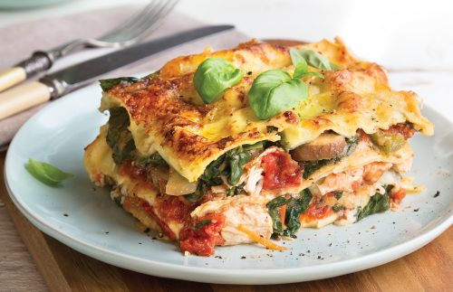 Chicken and mushroom lasagne