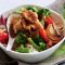 Chicken and broccoli chow mein noodles