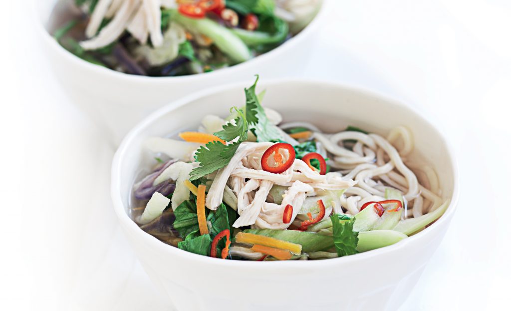 Chicken and udon noodle soup Chicken and udon noodle soup