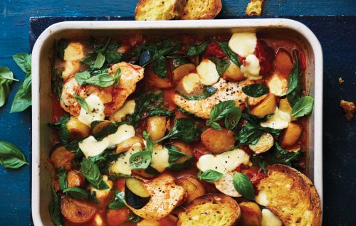 Chicken, spinach and potato bake