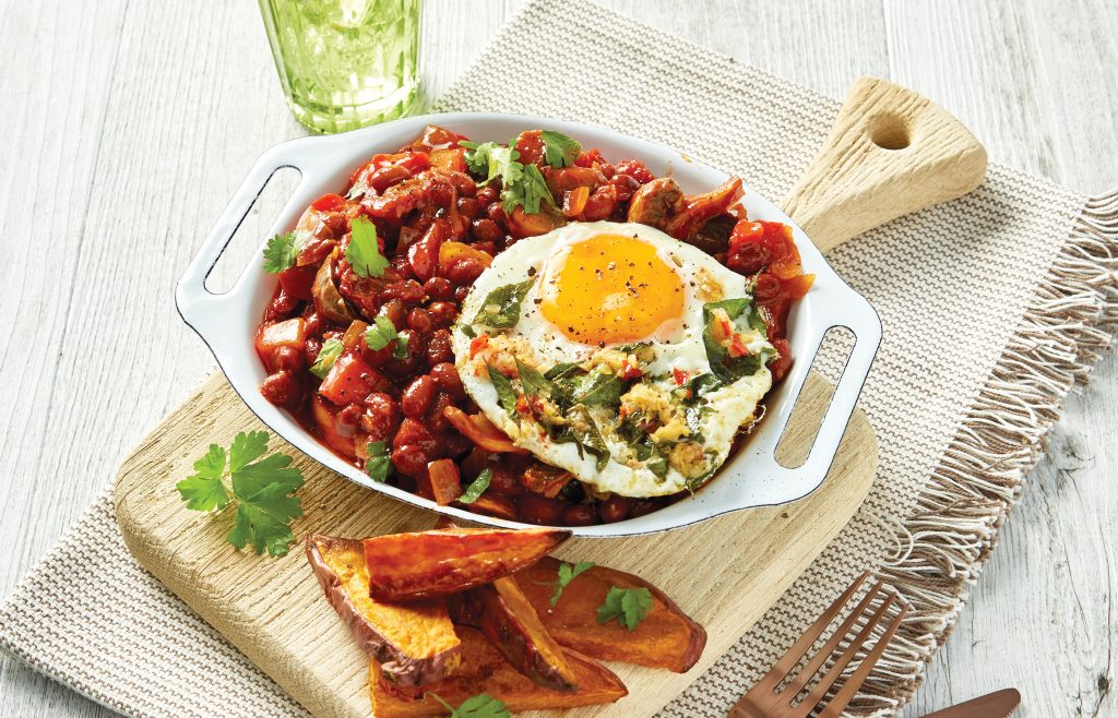 Chilli beans with spicy eggs Chilli beans with spicy eggs