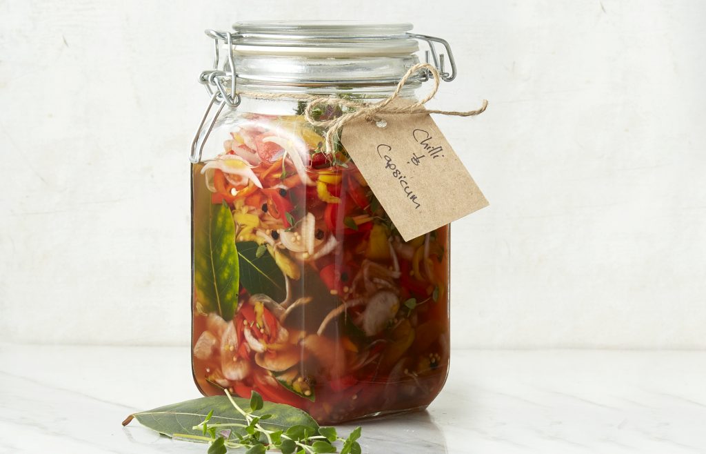 Chilli and capsicum pickle Chilli and capsicum pickle