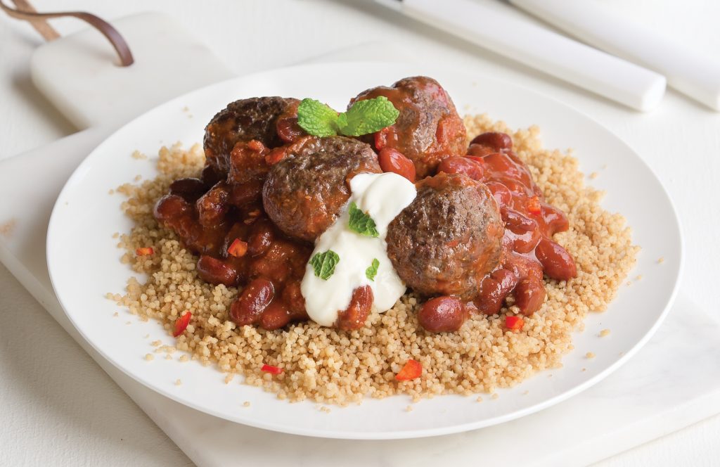 Chilli meatballs with spiced couscous Chilli meatballs with spiced couscous