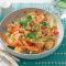 Cold rice noodle salad with crunchy veges, tempeh and honey-peanut dressing