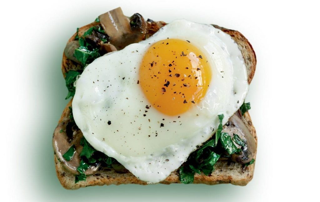 Egg, mushroom and wilted kale toast topper Egg, mushroom and wilted kale toast topper