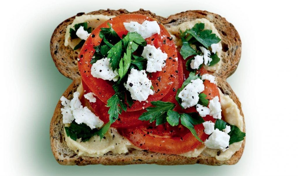 Feta and tomato toast topper