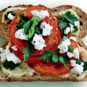 Feta and tomato toast topper