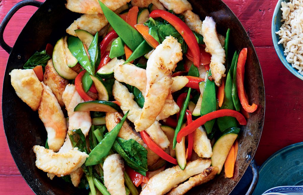 Fish and vege stir-fry Fish and vege stir-fry