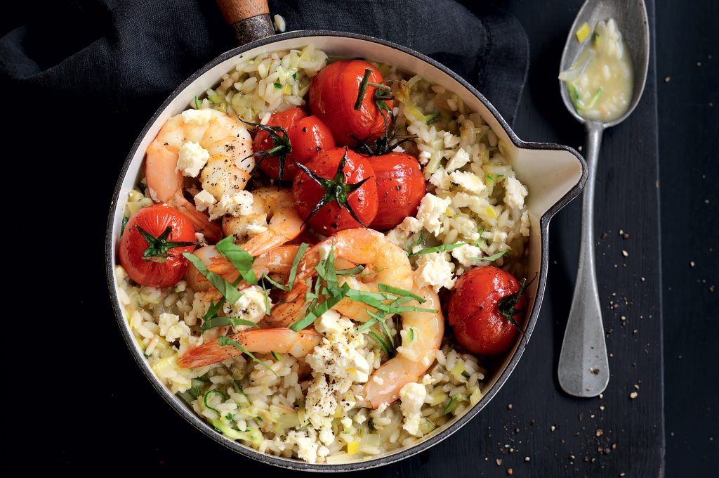 Garlic prawn and basil risotto Garlic prawn and basil risotto