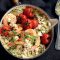 Garlic prawn and basil risotto