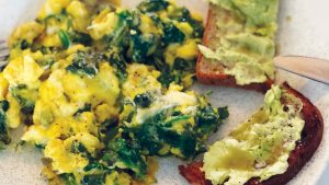 Green eggs with avocado