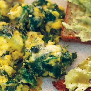 Green eggs with avocado