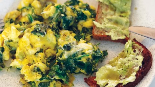 Green eggs with avocado