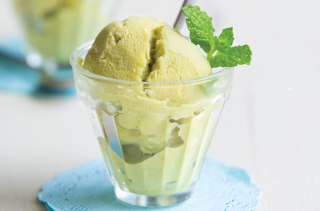 Green tea and vanilla ice cream Green tea and vanilla ice cream
