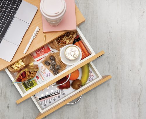 Healthy desk drawer stash