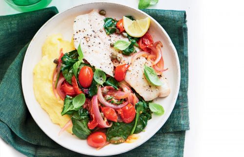 Italian-style fish with capers and polenta