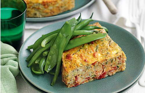 Kumara, courgette and herb frittata