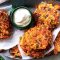 Kumara, salmon and corn fritters
