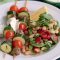 Lamb and courgette skewers with yoghurt mint dressing