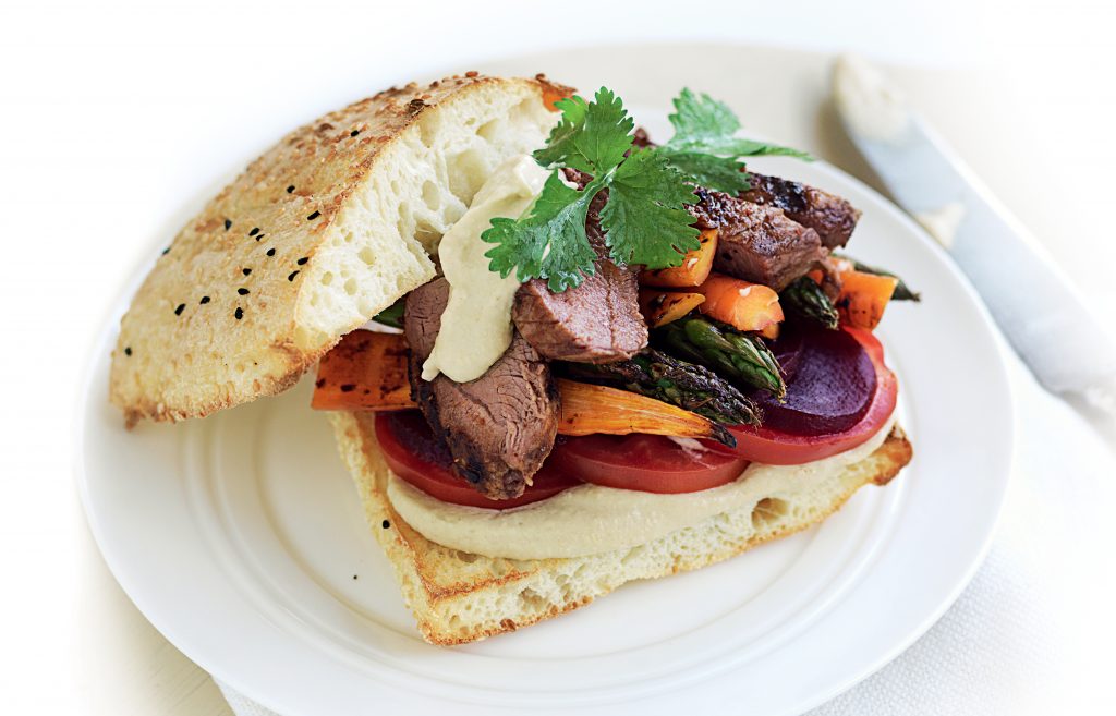 Lamb burgers with hummus Lamb burgers with hummus