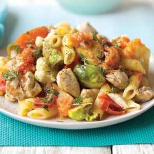 Lemon chicken and vegetable pasta