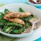 Lime, ginger and five-spice chicken with sesame greens