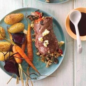 Mediterranean stuffed beef rolls