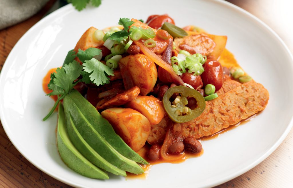 Mexican-style potato sauté with tempeh Mexican-style potato sauté with tempeh