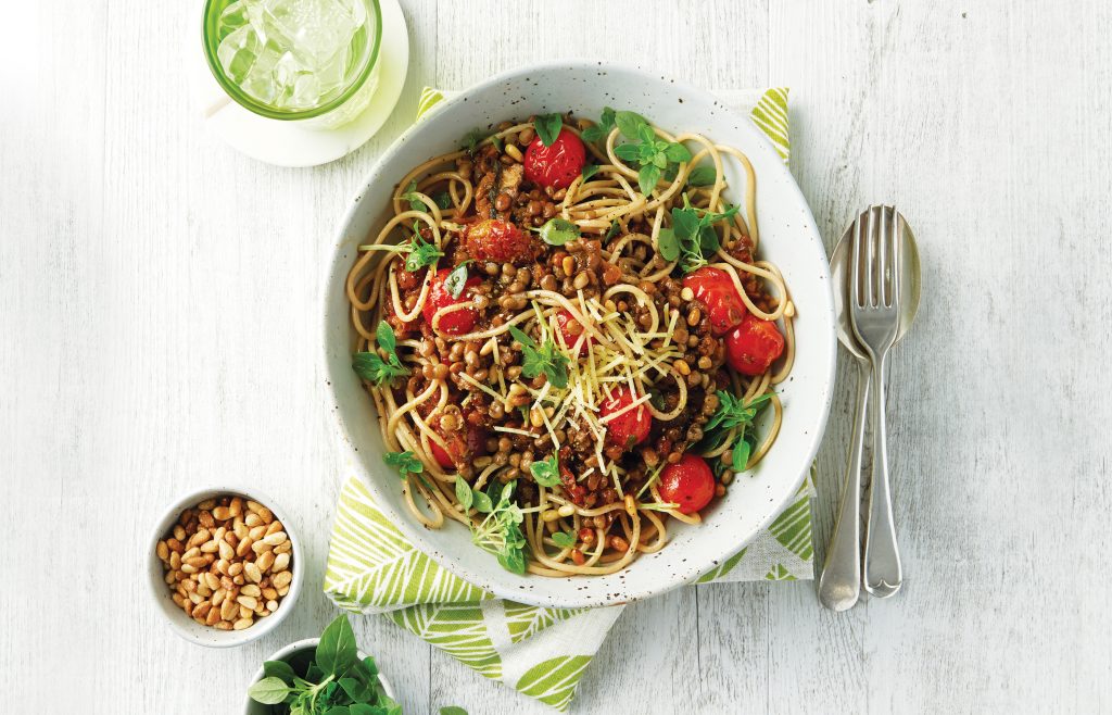 Mushroom and lentil spaghetti Mushroom and lentil spaghetti