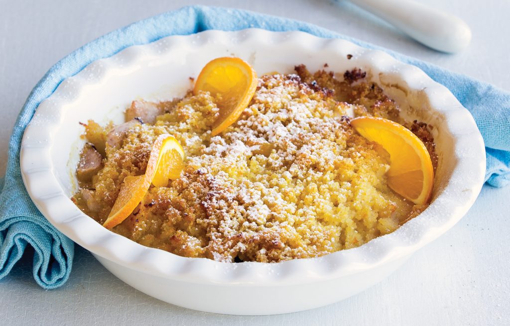Orange and pear couscous crumble Orange and pear couscous crumble
