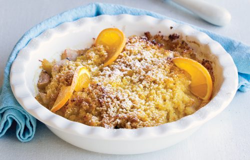 Orange and pear couscous crumble
