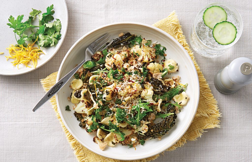 Orechiette with roast cauliflower and garlic-lemon crumb Orechiette with roast cauliflower and garlic-lemon crumb