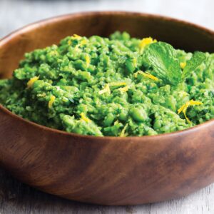 Pea, mint and spinach mash