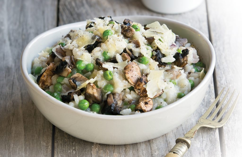 Pea, ricotta and mushroom risotto Pea, ricotta and mushroom risotto