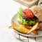 Portobello beef burger and wedges