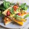 Pumpkin, feta and tomato upside-down pizza