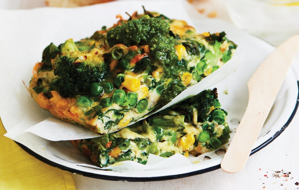 Quick vegie frittata with pesto Quick vegie frittata with pesto